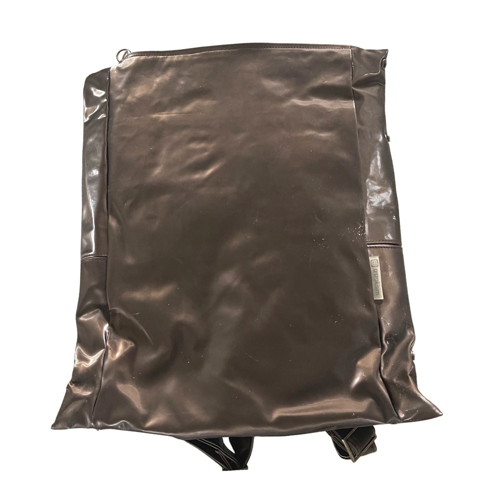 Kisim Metallic Bronze Faux Leather Backpack‎ Convertible Tote Bag